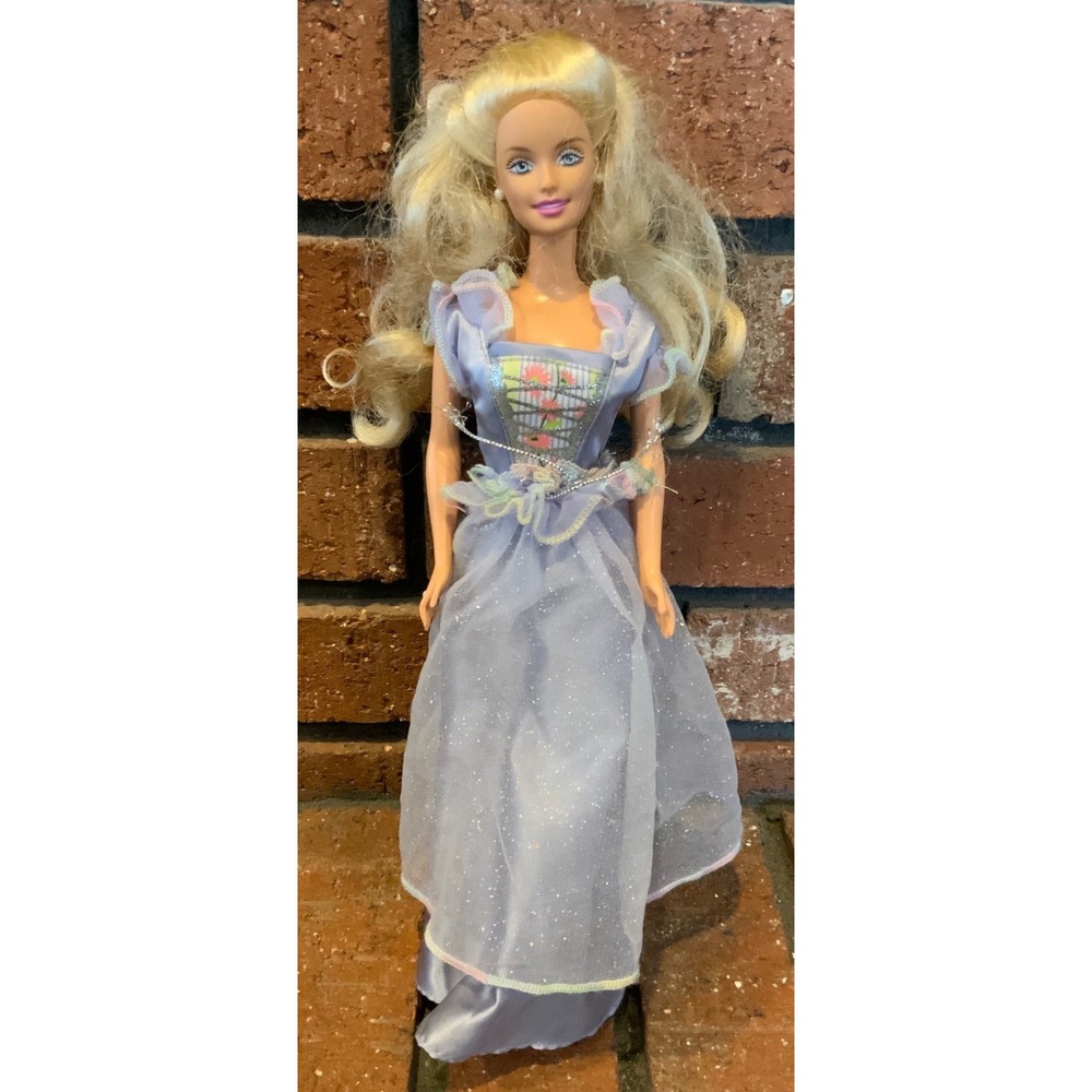 Vintage Barbie Mattel 90s Purple Princess Blonde Hair Blue Eyes